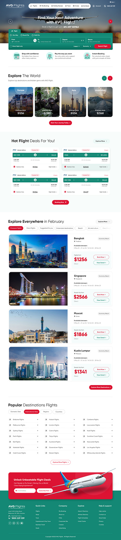 AVG Flight Website creative design flight webdesign graphic design home page website website design