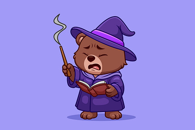 Fail Bear Wizard animal bear branding cartoon character design graphic design illustration logo mascot ui wizard