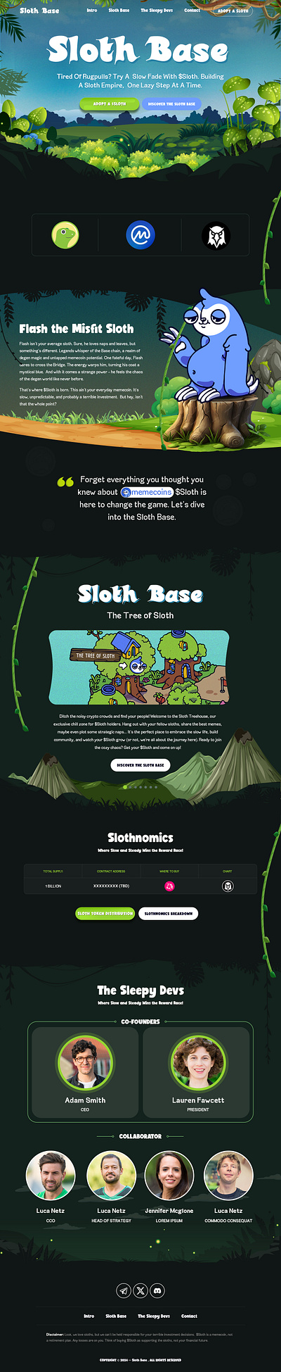 Sloth Base creative design graphic design home page ui website website design