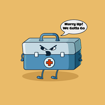 Medical Kit in A Rush design drug graphic design health illust illustration medic medic box medic tools medical kit sick vector
