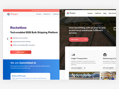 From The Web #5 after before freight hero landing page logistics redesign shipping web