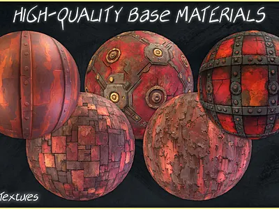 10 High-Quality Stylized Rusted Steel Plates Base Materials 3d graphic design textures