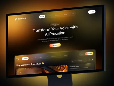 AI Voice Changer Website Design ai website changer dark mode dashboard design landing landing page voice web web app web design website