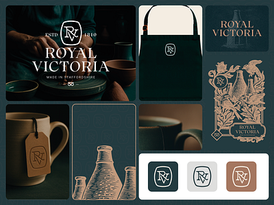 Royal Victoria Branding brandidentity branding ceramics design graphic design illustration indesign logo logodesign pottery staffordshire vector