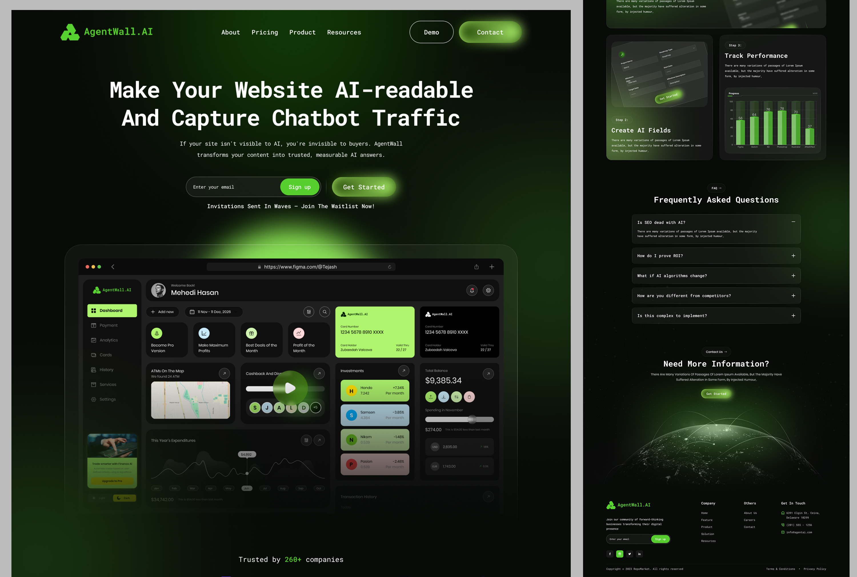 Example of Saas Website, Landing Page UI/UX Design