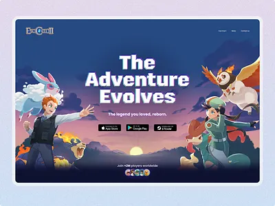 EvoCreod II - Game Landing Page Redesign app branding design illustration landing page redesign ui ux