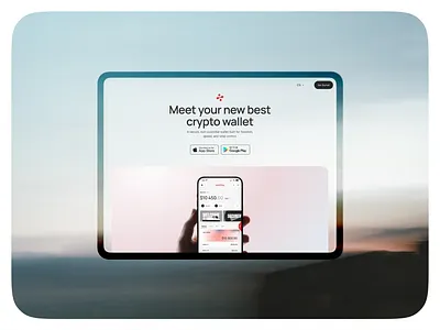 Hero screen crypto hero landing page ui web