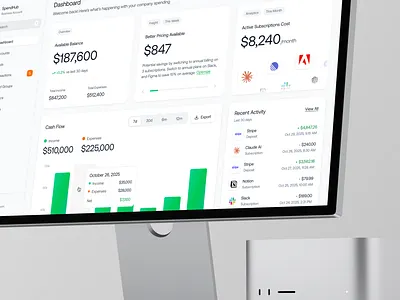 Smart Finance Overview — SaaS Dashboard UI dashboard data visualization design system figma design finance analytics finance dashboard fintech interface design product design saas design ui design ux ui web app design