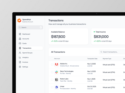 Transaction Management Web Dashboard dashboard data visualization design system finance dashboard fintech interface design product design saas design transaction management ui design ux ui web app design
