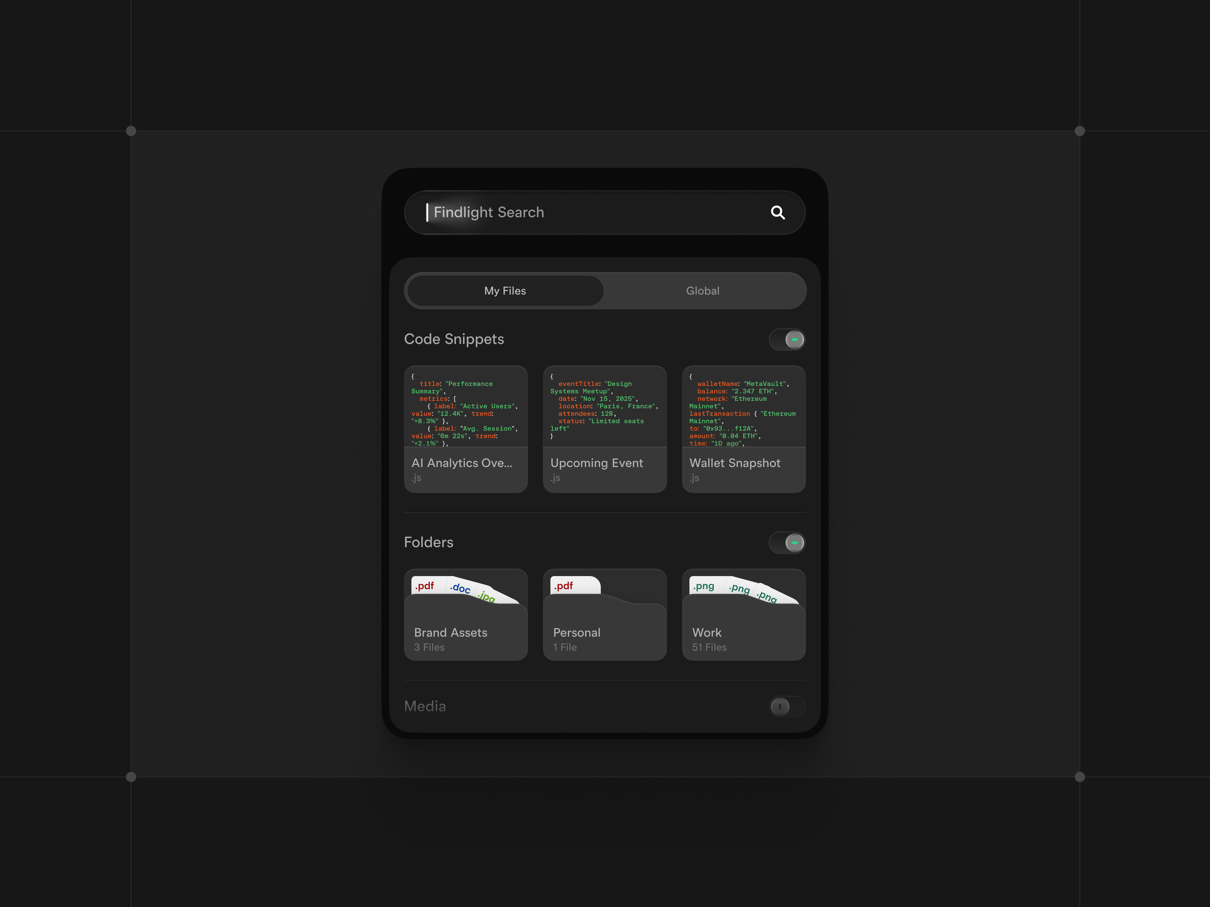 Example of Dark Mode Search Modal