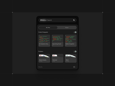 Dark Mode Search Modal code dark fintech folders modal product search uiux