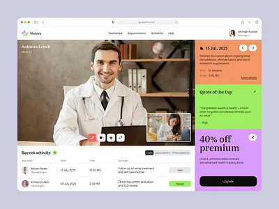 Telemedicine Patient Web UI/UX Design landing page modern website popular telemedicine ui ui design ui ux uiux user dashboard ux deisgn web web design