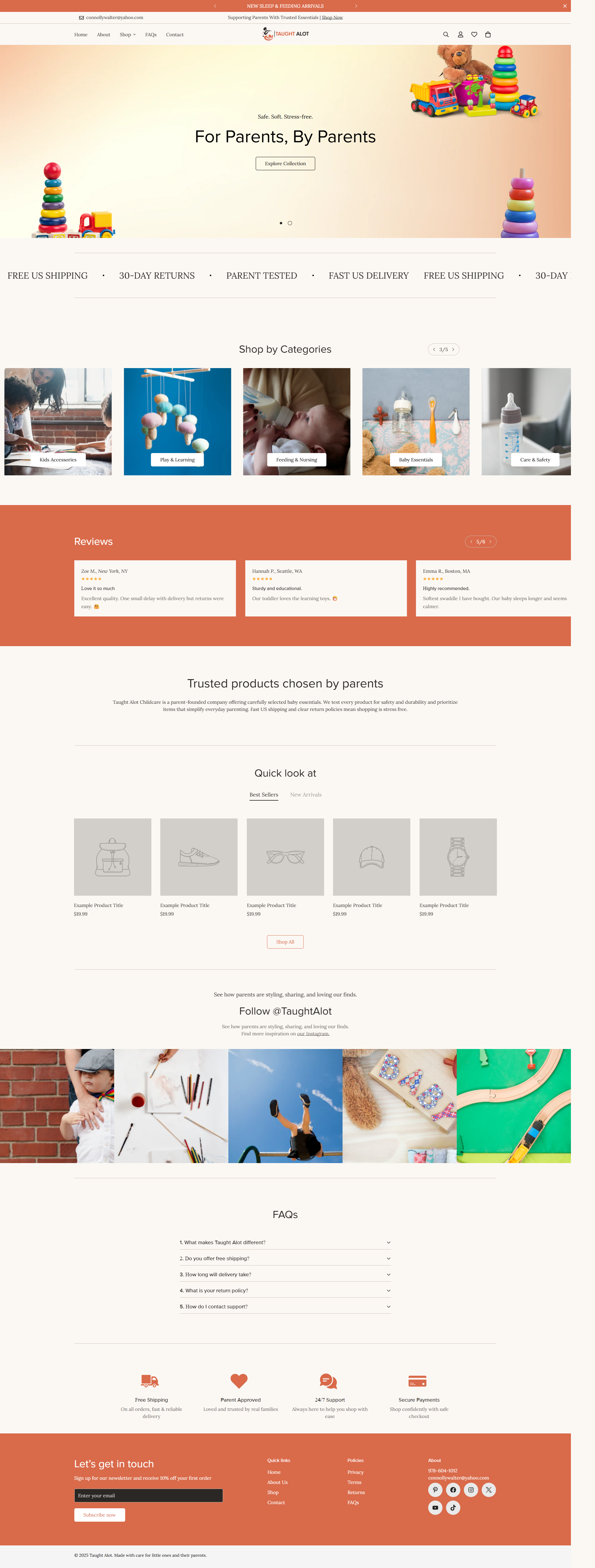 Taught-Alot Shopify Store branding design logo shopify website