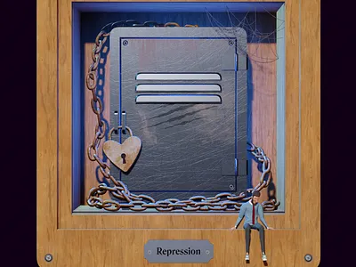 Repression/ b3d illustration 3dillustration b3d blender3d eevee museum psychology render