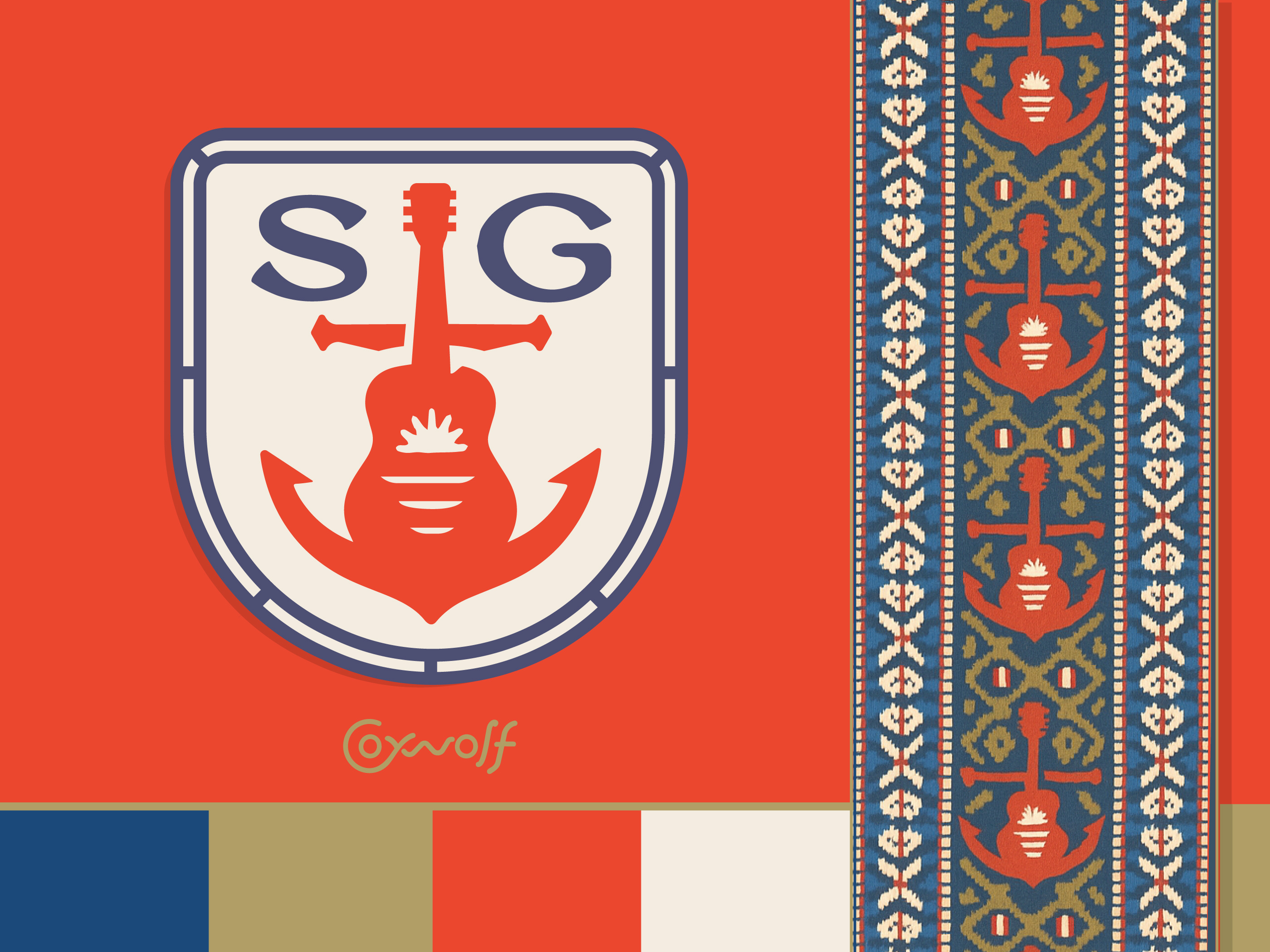 Example of Shoreline Guitars - Identity System Detail