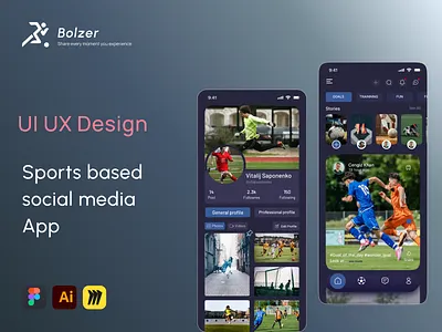 UI UX Design for a Sports based social media App app case study figma football app mobile app mobile app design modern app design prototype design social media app sports app sports mobile app sportsapp ui ui design ui ux design userexperience ux design