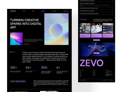 Zevo - Design Studio Landing Page Design design design agency design agency website design studio design studio website figma ui user interface design ux web design website design website ui
