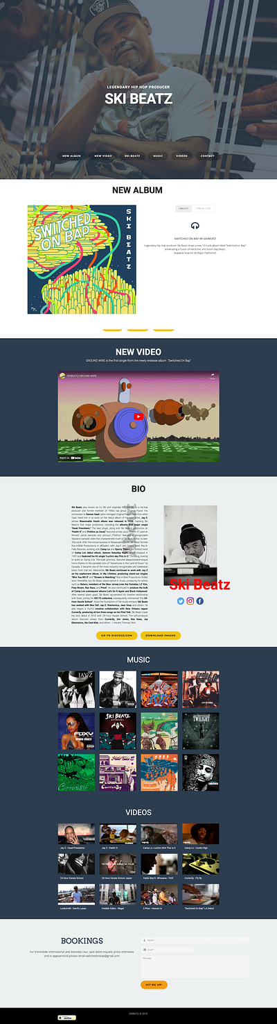 Music Producer Landing Page development front end hip hop landing page mobirise music web design