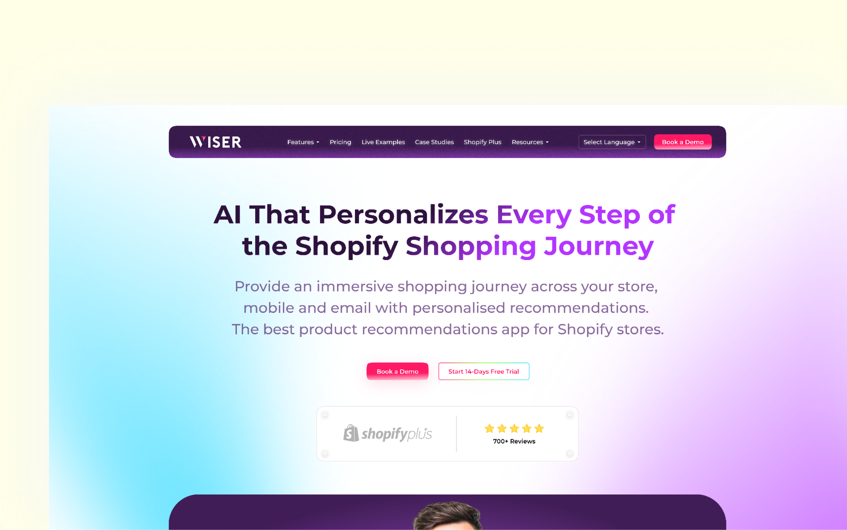 WISER Landing Screen 2025 ui 2026 ui banner banner designs ecommerce hero banner home home page design home screen landing landing page sandeep mandloi shopify shopping ui web web ui website website design wiser