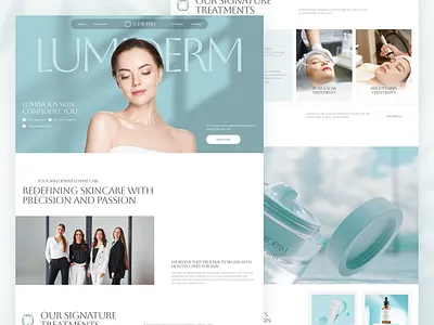 Lumiderm Website Design aesthetic beauty clinic clean design clinic landing page landing page design minimal design skincare ui ui design webdesign website design