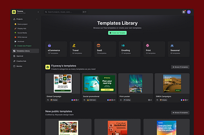 Template Library - Abyssale v3 flat product design saas startup template template library ui design ux design webapp