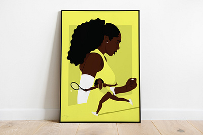 The GOAT digital art illustration illustrator minimal portrait poster serena williams sports tennis us open vector wimbledon