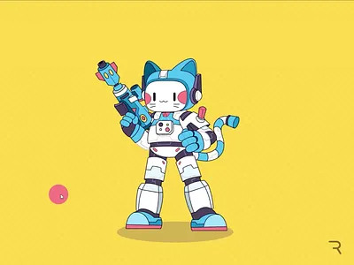 Interactive Character Animation in Rive animation character design illustration interactive mascot mecha rive robot ui