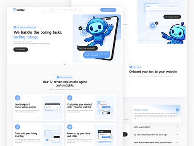 Lobbie AI Website Design agent ai ai bot bot landing page landing page design real estate real estate agent ui web design website design