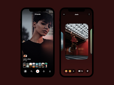 Shh app black brand design dump interaction ios mobile motion product social ui ux