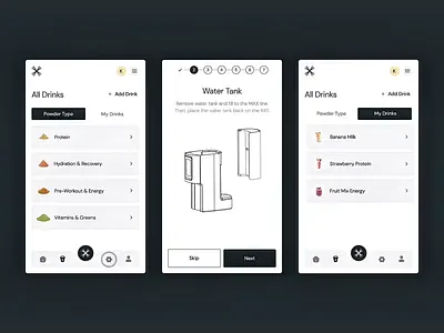 Smart Cocktail Machine UX/UI automated cocktails bartender machine blender cocktail machine drink maker gui design industrial design iot product mixology mixology machine product design product interface smart appliance smart device smart home device smart kitchen smart machine smart mixer touchscreen interface ui ux design