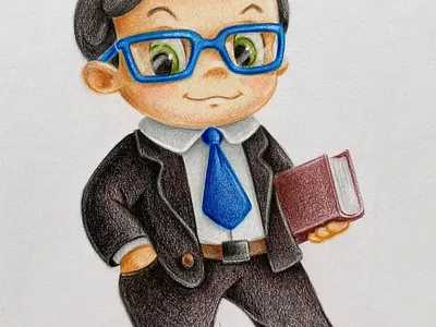 Fairy-tale character - Znayka cartoon character fairy tale inquisitive pencil drawing shorty