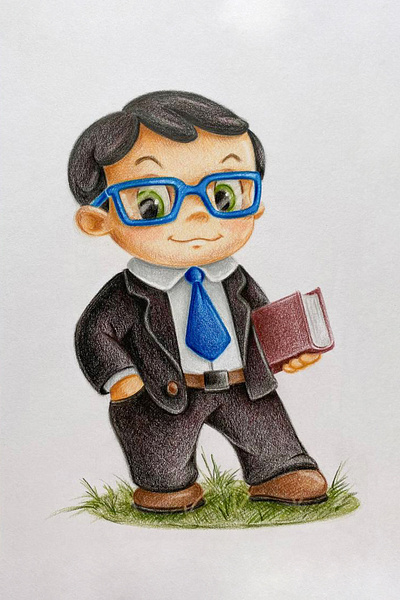 Fairy-tale character - Znayka cartoon character fairy tale inquisitive pencil drawing shorty