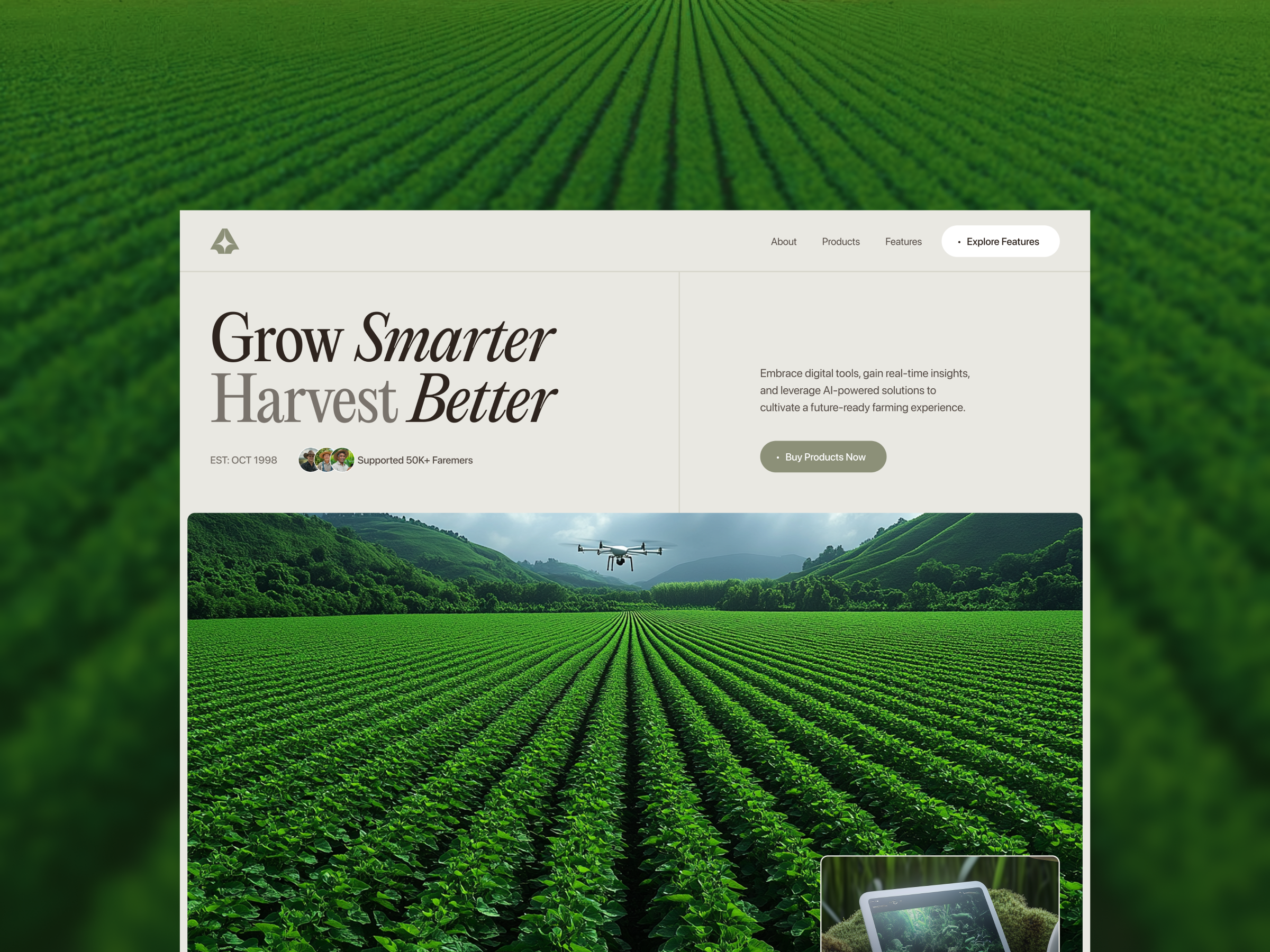 Agricultural Fermentation Website Design agriculture agriculture business consulting agriculture website agro agro ai agro tech countryside design farm farming startup landing page minimal ui user experience user interface ux web design