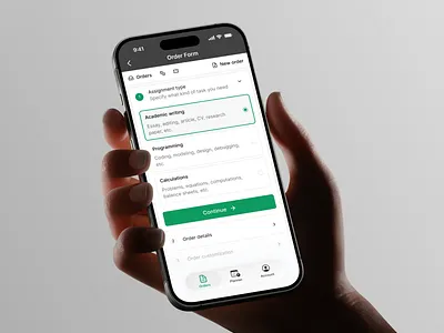 Writero – Writing Help Mobile App academic writing apple appstore branding development edtech education figma green logo minimal mobile app product design redesign ui user experience user interface ux uxui webview
