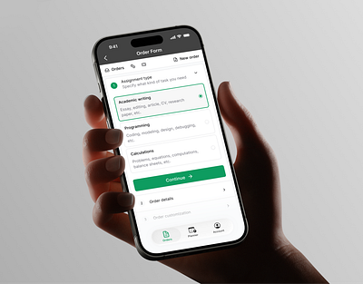 Writero – Writing Help Mobile App academic writing apple appstore branding development edtech education figma green logo minimal mobile app product design redesign ui user experience user interface ux uxui webview