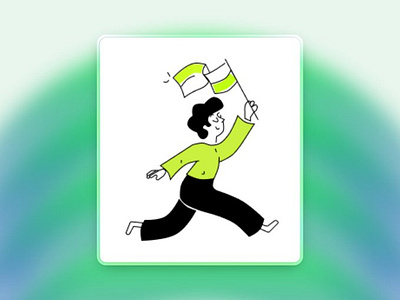 Running Illustration flag illustration