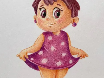 Fabulous character - Medunitsa cartoon character fairy tale pencil drawing shorty