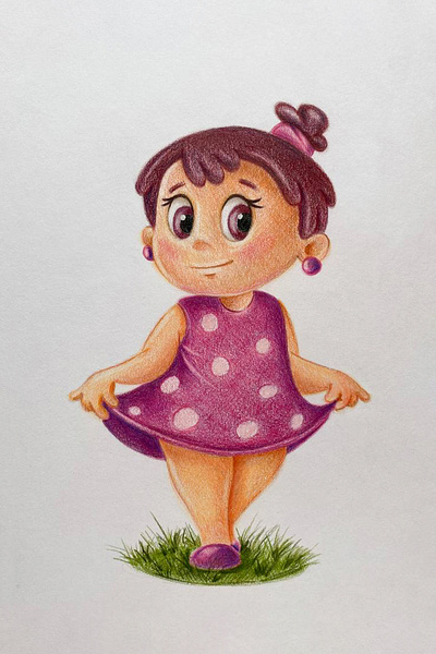 Fabulous character - Medunitsa cartoon character fairy tale pencil drawing shorty