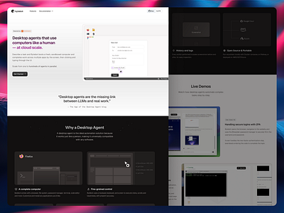 Bytebot - Desktop agents that use computers like a human ai ai agent artificial intelligence bento grid bw features figma framer hero landing landing page minimal web design web designer