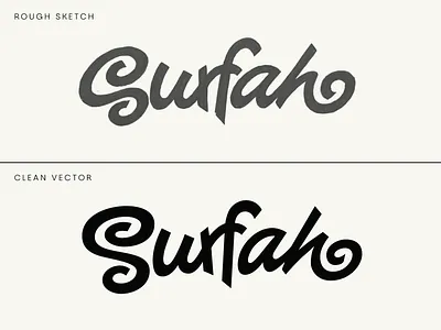 Surfah: logotype process authentic bold calligraphy custom flow iconic inspiration lettering logo logotype original process script standout surf type unique waves wordmark