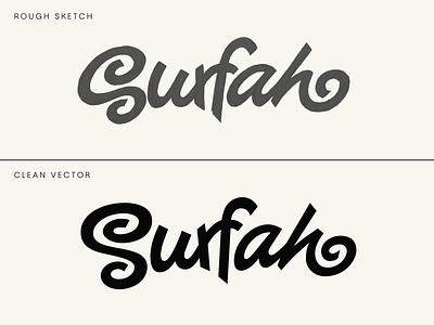 Surfah: logotype process authentic bold calligraphy custom flow iconic inspiration lettering logo logotype original process script standout surf type unique waves wordmark