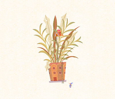 Becoming an Adult sometimes means... adult art artwork childrensillustration design hatch hatcj house illust illustration ipad kidlitillustration leaf nature pattern peachtober25 photoshop plant pot tweetyheather