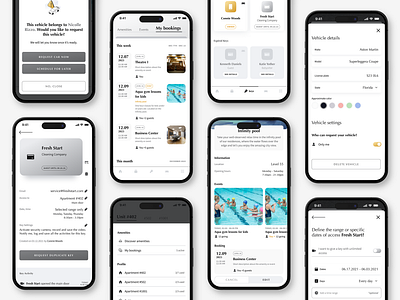 Aston Martin Residences App amenities booking design inspiration interface design mobile app smart home smart key ui design