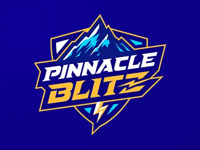 Pinnacle Blitz Logo | SOLD TO CLIENT blitz blue branding esport esportlogo gaming graphic design illustration lightning logo mascot mountain mountain logo peak sports sports logo summit