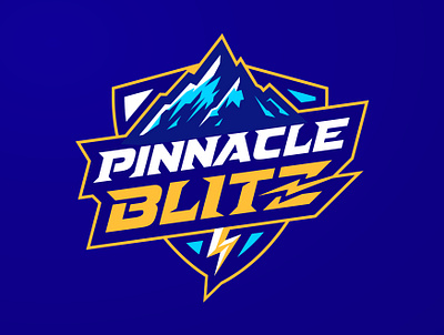 Pinnacle Blitz Logo | SOLD TO CLIENT blitz blue branding esport esportlogo gaming graphic design illustration lightning logo mascot mountain mountain logo peak sports sports logo summit