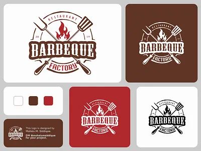 Logo for Barbeque Factory brand guidelines brand kit branding design graphic design illustration logo typography vector visual identity