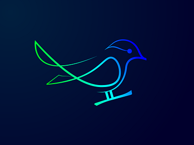 logo bird agency animal bird brand branding design gradient identity illustration line logo luxe new