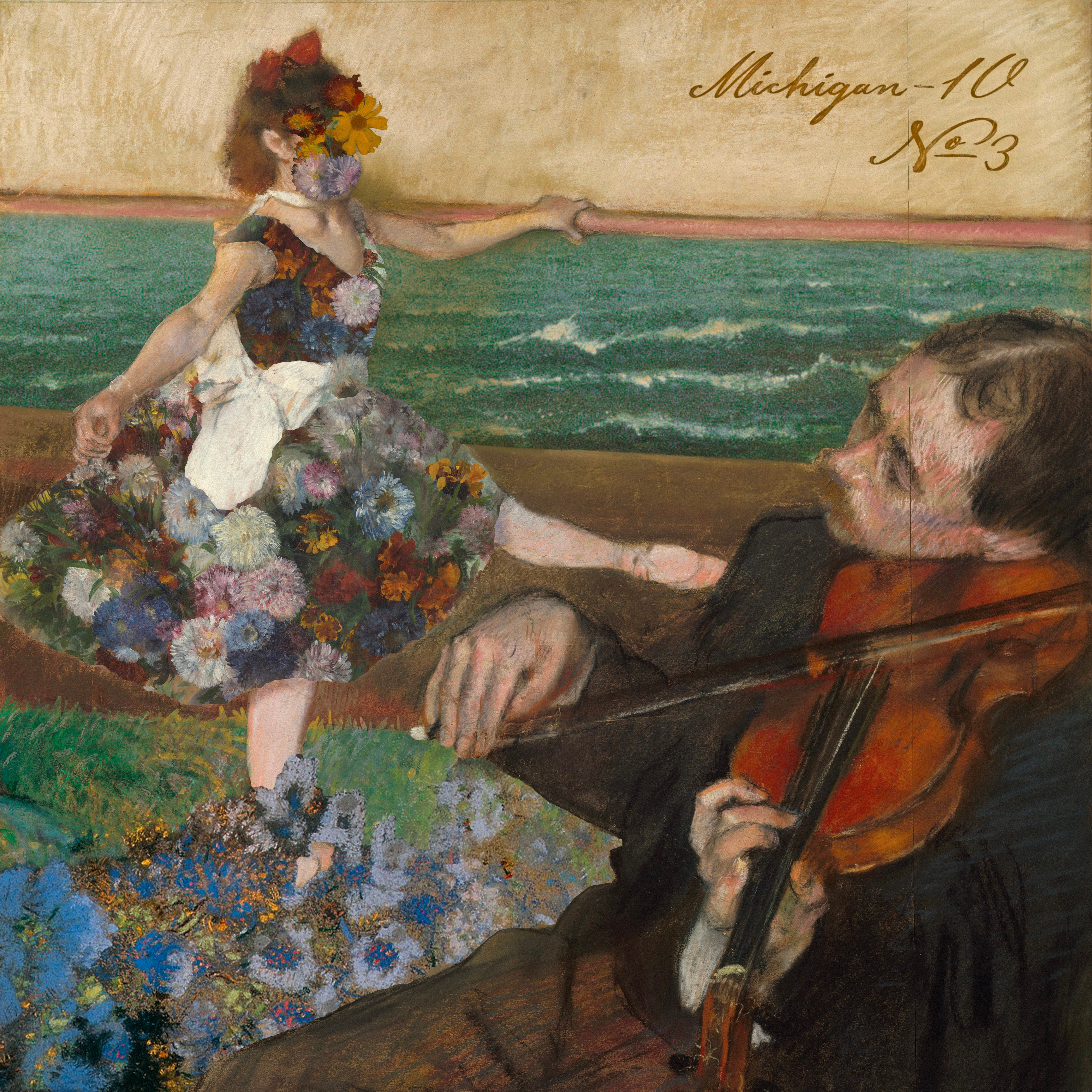 Michigan-IO No. 3 album american ballet band collage dancer degas edgar fiddle flower french lp michigan ocean surreal violin