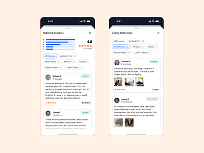 Rating & Reviews - Day 05 android design e commerce feedback filters ios ratings reviews simple ui ux