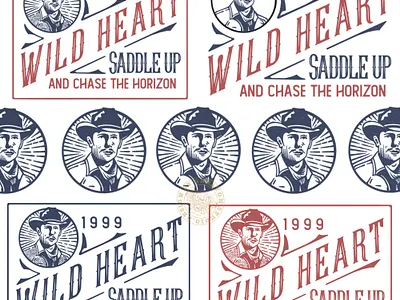 Wild Heart badgedesign greaton illustration logo vintage western work